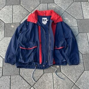 Navy and Red Hooded Jacket